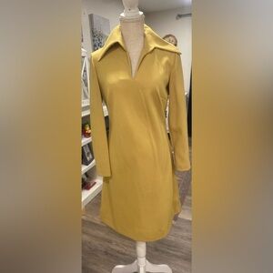 Vintage 60s Long Sleeve Mustard Dress